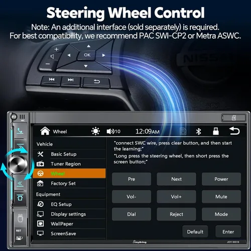 Vista 8 de SJoyBring Estéreo de auto de doble DIN de 7 pulgadas con Apple CarPlay inalámbrico y Android Auto, pantalla táctil QLED, Bluetooth, cámara