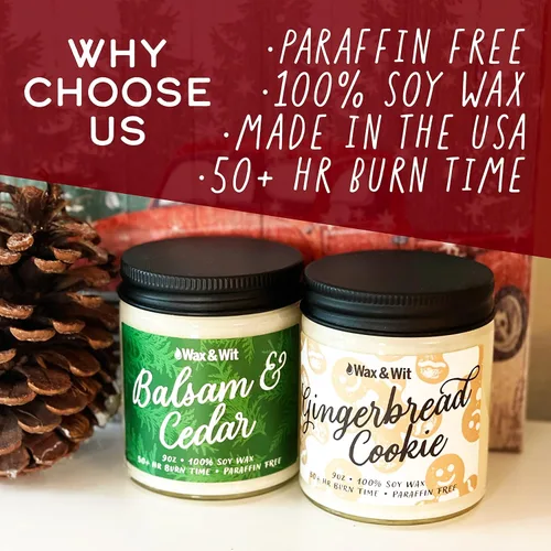 Vista 7 de Velas de Navidad perfumadas, galleta de jengibre, velas perfumadas de Navidad, invierno, vacaciones, velas de Navidad, velas perfumadas