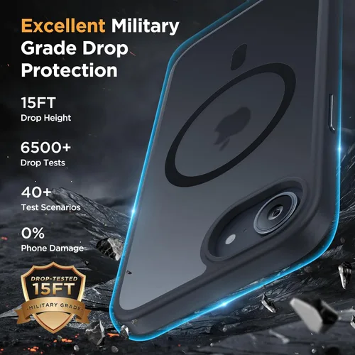 Vista 535 de Miracase - Funda magnética para iPhone 13 de 6.1 pulgadas (compatible con MagSafe) (con 2 protectores de pantalla), protección de grado militar