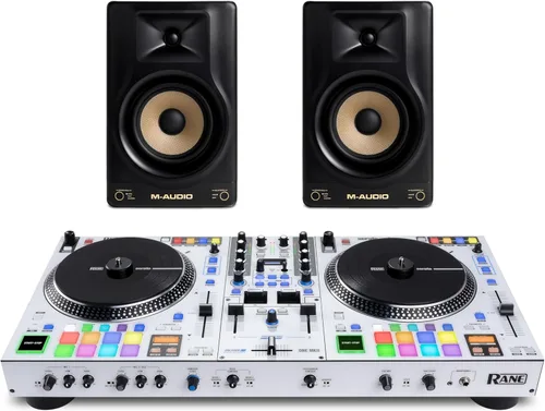 Controlador DJ Rane ONE MKII y monitores de estudio M-AUDIO Forty Sixty para grabación de estudio, producción musical, podcasting, transmisión