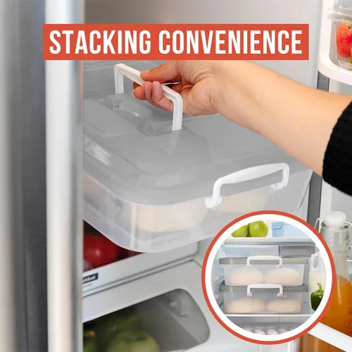 Vista 8 de Chef Pomodoro Caja de Fermentación para Masa de Pizza, 14 x 11 Pulgadas, Contenedor de Masa de Pizza, Cabe 4-6 Bolas de Masa, Bandeja Doméstica