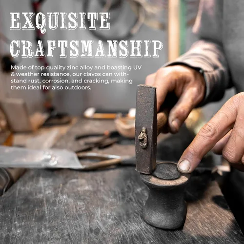 Vista 2 de The Rustic Express - Clavos redondos autoadhesivos de 1 pulgada, clavos para tapicería y tachuelas de muebles, clavos decorativos para puertas