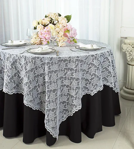 Vista 13 de Superposiciones cuadradas de encaje de 54 pulgadas, manteles de encaje, manteles de encaje, manteles de encaje para decoración de bodas, eventos