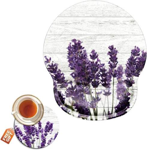 Vista 9 de Almohadilla ergonómica para reposamuñecas de leopardo negro + bonita alfombrilla para mouse + portavasos de espuma, espuma viscoelástica con base