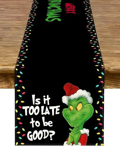 Camino de mesa navideño verde con diseño de búfalo a cuadros, para Navidad, festividades de invierno, cumpleaños, decoración de chimenea, cocina,