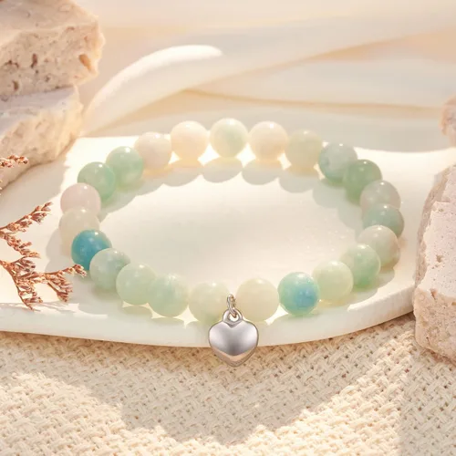 Vista 4 de HGDEER Pulseras de piedra natural con texto en inglés "I Wish You Lived Next Door", regalos únicos para mujer