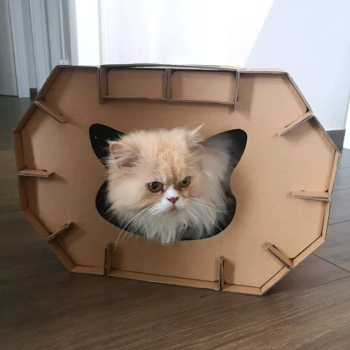 Vista 7 de Croci Rascador de cartón para gatos, 19.7 x 15.0 x 13.8 in