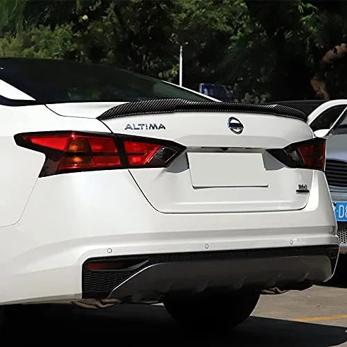 Vista 5 de W-Power - Tapa trasera de fibra de carbono real para maletero compatible con Nissan Altima Sedan 2019-2025 de 4 puertas, (estilo WP)