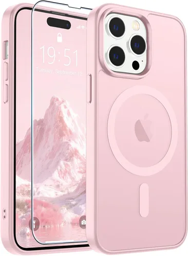 Vista 169 de SUPFINE - Funda magnética para iPhone 14 Pro Max (compatible con MagSafe), (protección contra caídas de grado militar de 10 pies), delgada, Negro