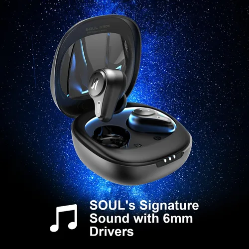 Vista 2 de Nuevos auriculares inalámbricos Soul S-TRON True - Auriculares para juegos de ultra baja latencia de 65 ms con anillo de luz LED y Bluetooth 5.3