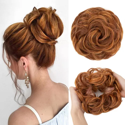 Vista 12 de CJL HAIR Extensiones de cabello ondulado y rizado de tamaño grande para mujer, extensiones de cabello sintético para cola de caballo de caballo