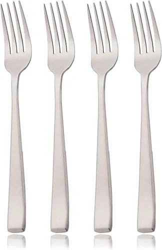 Vista 14 de JASHII Juego de 4 cuchillos de cena de 9.05 pulgadas, acero inoxidable 304 chapado en titanio, cuchillos de mesa de plata mate, esparcidor