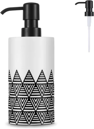 Vista 9 de Luxspire Dispensador de jabón de manos, botella dispensadora de loción de 12 onzas, botellas de cerámica recargables con 2 bombas, botella líquida