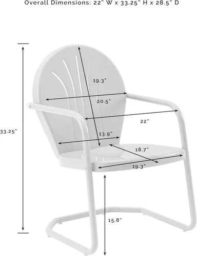 Vista 4 de Crosley Furniture CO1001A-AQ Griffith - Silla retro de exterior, de metal