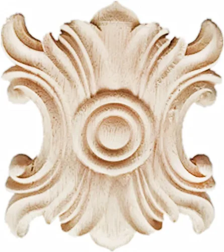 Vista 11 de Apliques de madera tallada en madera tallada calcomanía sin pintar muebles cama puerta gabinete decoración (02,8x10cm/3.15x3.94inch)