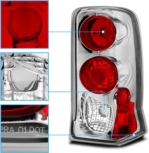 Vista 3 de AmeriLite Luces traseras de freno cromadas de repuesto para Cadillac Escalade 02-06 - lado del pasajero y del conductor