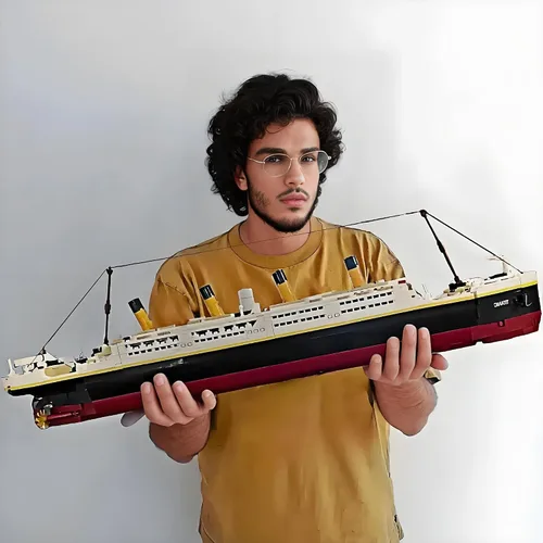 Vista 7 de Titanic Ship - Juego de bloques de construcción modelo de barco, juegos de rompecabezas 3D, juguetes educativos de bricolaje, juguete de ladrillos