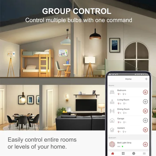Vista 7 de Sengled Bombilla de luz Alexa, bombillas WiFi no requiere concentrador, bombillas inteligentes que funcionan con Alexa, Google Home, bombilla LED