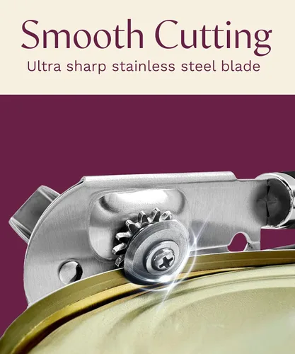 Vista 5 de Abrelatas manual magnético multifunción de alta calidad y abrebotellas, hoja de corte afilada de acero inoxidable resistente y perilla de giro fácil