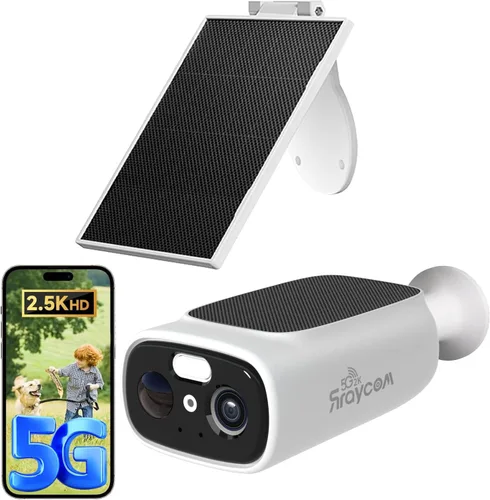 Cámaras de seguridad solar Rraycom 2.5K inalámbricas para exteriores, cámara inteligente Tuya, conversación bidireccional, visión nocturna a color,
