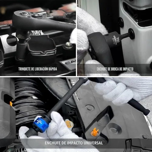 Vista 6 de STARWORK TRUE MECHANIC Juego de llaves de vaso de impacto de 153 piezas, profesional, SAE/métrico