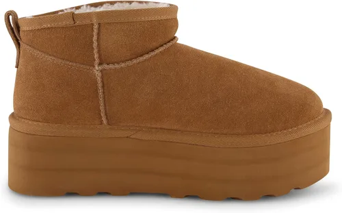 Vista 4 de CUSHIONAIRE Botas de plataforma Hippy Genuine Suede para mujer + espuma viscoelástica