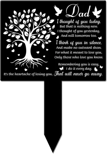 GLOBLELAND Estaca rectangular de paloma de árbol para el padre, placa conmemorativa, estaca acrílica impermeable para jardín de condolencias