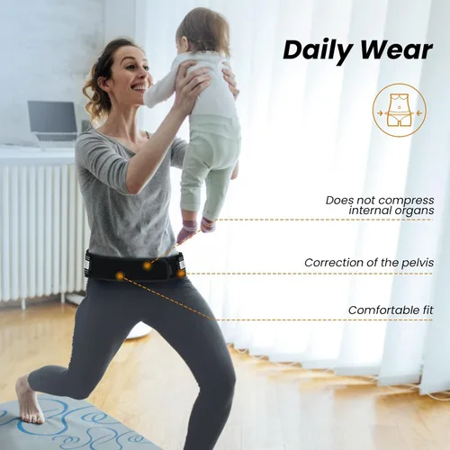 Vista 7 de Sacroiliac SI - Cinturón de cadera para mujer - Tirantes de cadera para dolor de cadera - Soporte de espalda baja - Cinturón de apoyo pélvico