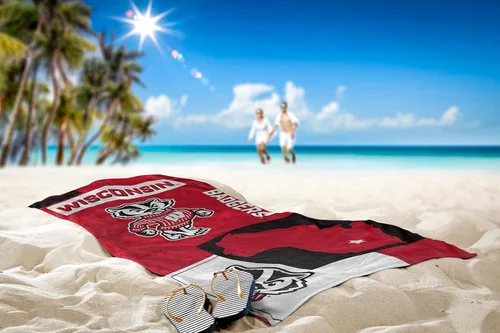 Vista 2 de Northwest NCAA State Line - Toalla de playa, 30x60, Wisconsin Badgers