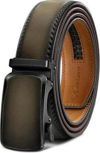 Vista 38 de BULLIANT Cinturón para hombre, cinturón de marca con trinquete de cuero genuino para regalo, talla personalizada