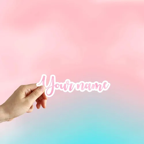 Vista 2 de Personalized Name Sticker Custom Text Stickers Laptop Water Bottle Phone Window Car Decal