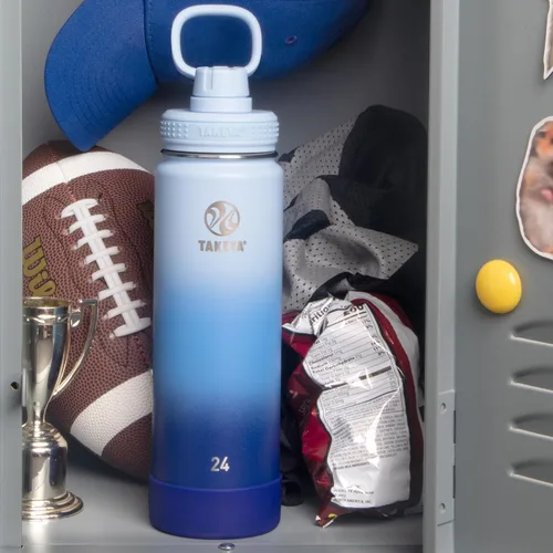 Vista 5 de Takeya Actives Botella de agua con tapa de boquilla, botella con doble aislamiento de acero inoxidable, apta para lavavajillas y sin BPA, botella 24