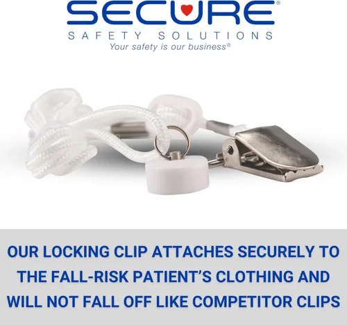 Vista 5 de Secure Safety Solutions Alarma magnética para silla y cama con cordón para adultos mayores, prevención de caídas para pacientes con demencia