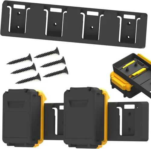 Vista 8 de Soporte para Baterías Compatible con Soporte de Batería DeWalt 20V, Montaje de 4 Ranuras para Herramientas de Garaje, Herramientas para Dewalt 20V