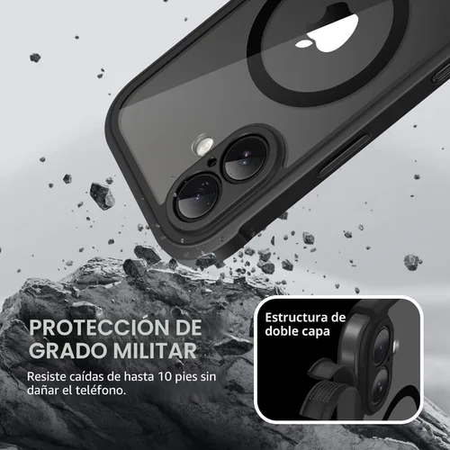 Vista 7 de BERFY Funda para iPhone 17, compatible con MagSafe, protector de pantalla de privacidad integrado y protección de cámara, antiespía de cuerpo