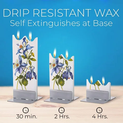 Vista 6 de FLATYZ Vela plana hecha a mano, murciélagos de Halloween, velas de otoño, velas decorativas pintadas a mano, sin perfume, vela de 2 mechas