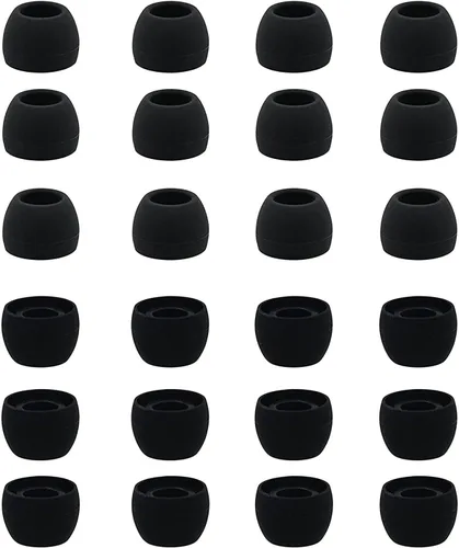 Vista 5 de 12 pares de puntas de auriculares de silicona de repuesto compatibles con Skullcandy Sesh Evo y otros auriculares de 3.8mm a 5.5mm, S/M/L Negro