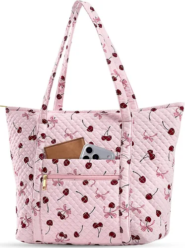 Vista 11 de Miss Adola Bolso de hombro acolchado con cremallera para mujer Floral rosa