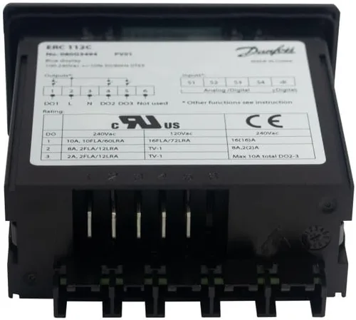 Vista 2 de Danfoss ERC 112C Controlador de refrigeración para comercializadores de puertas de vidrio, refrigeradores comerciales y congeladores, 110/220 V, 4