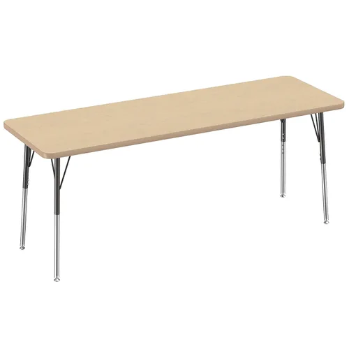 Vista 61 de FDP - Mesa rectangular para actividades escolares y de oficina (24 x 36 pulgadas), patas estándar con deslizadores giratorios, altura ajustable