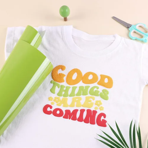 Vista 6 de Tintnut Vinilo de Transferencia de Calor Inflable - Rollo de Vinilo de Transferencia de Calor (HTV) Inflable 3D Verde Oliva Pálido de 10 pulgadas x