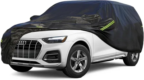 Vista 17 de KouKou Funda impermeable para automóvil SUV adecuada para BMW X1 de 2009 a 2025, 7 capas a prueba de viento para todo tipo de clima, cubierta