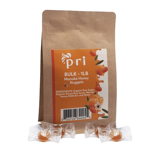 Vista 10 de P.R.I Nuggets de miel y jengibre de Manuka, dulce y totalmente natural, caramelo duro, 3 onzas
