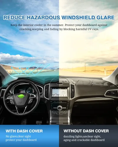 Vista 294 de FIILINES - Cubierta para tablero, accesorio para tablero de malla antideslizante, parasol sin reflejos y protector compatible con Toyota Tundra