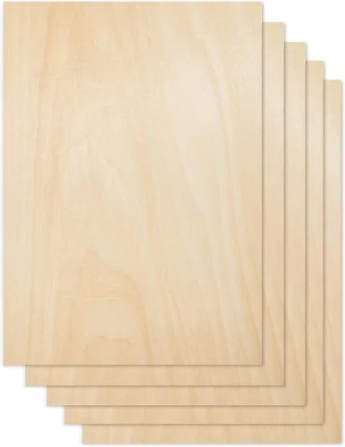 CRAFTIFF Tablero de madera contrachapada Hojas de tilo de 1/16 pulgadas, madera natural fina sin terminar para manualidades, pasatiempos y