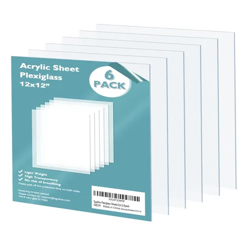 Vista 34 de Egofine Láminas de Plexiglás Láminas de Acrílico Paquete de 12 de 8.5x11'' 0.04 de Grosor Plástico Transparente Fundido Cristal Plexi Transparente