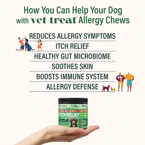 Vista 2 de Masticables para aliviar la alergia para perros, 120 masticables para alergias para perros, alivio de picazón para perros, antipicazón para perros