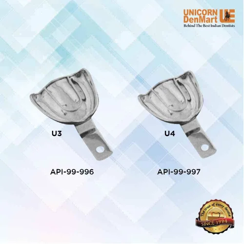 Vista 4 de Bandejas de impresión E-Dentulous Kit no perforado, juego de 8 piezas (acero inoxidable)