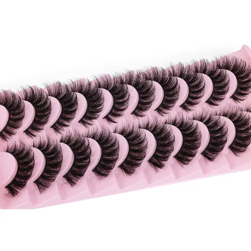 Vista 8 de Pestañas postizas de visón finas, pestañas de 0.71 pulgadas, pestañas postizas de aspecto natural, pestañas postizas rizadas y suaves de ojo