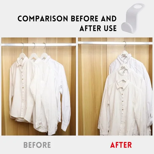 Vista 3 de 200 ganchos para colgar ropa, ganchos de conector de ropa, perchas en cascada para ahorrar espacio, organizador de armario, clips para perchas